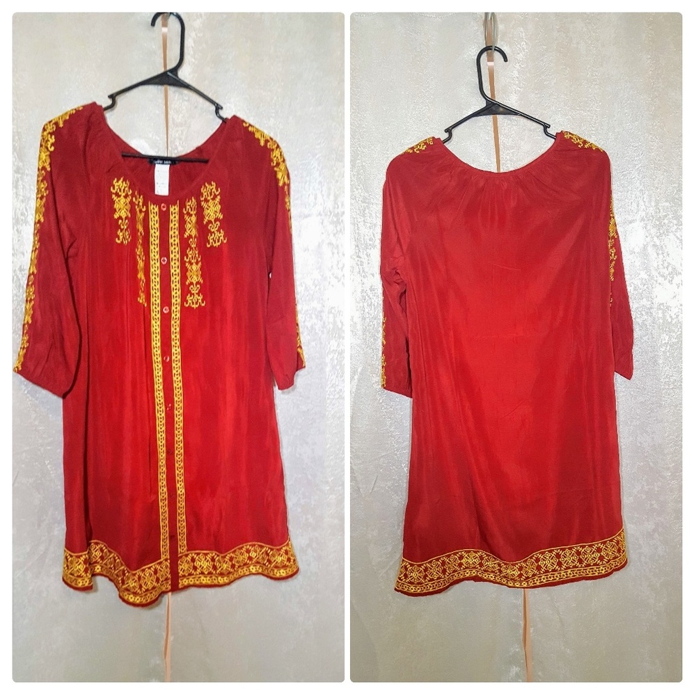 West 36th Dress Tunic Embroidered Sz Small